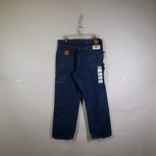 NWT Mens Flame Resistant Denim Carpenter Straight Leg Jeans Size 38X30 image number 2