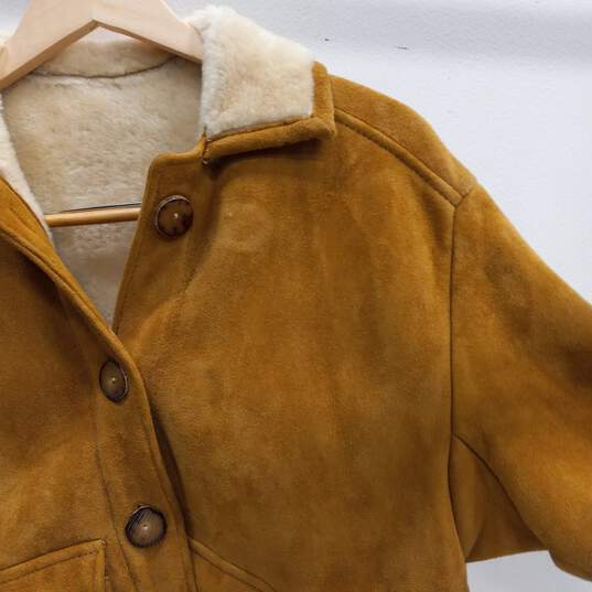 Overland Sheepskin Co. Leather Faux Fur Fur Lined Jacket Size XS image number 3