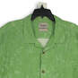 Mens Green Floral Spread Collar Short Sleeve Button-Up Shirt Size XL image number 3