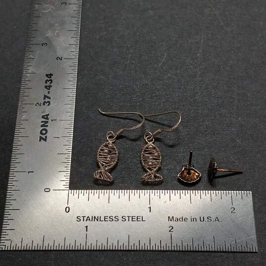 Bundle of 3 Sterling Silver Ocean Themed Earrings image number 5