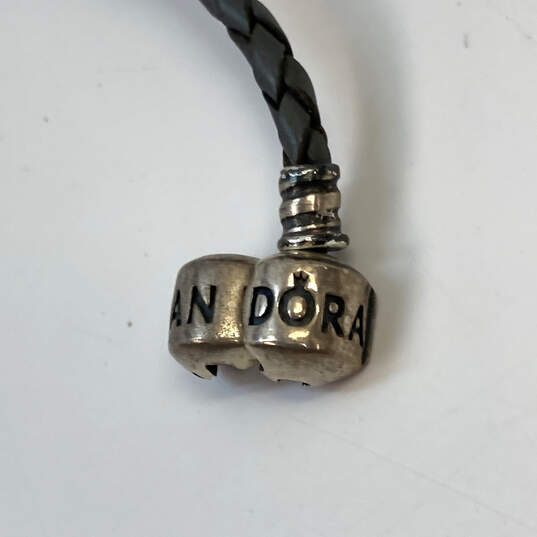 Designer Pandora 925 Sterling Silver Barrel Clasp Heart Charm Wrap Bracelet image number 4