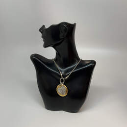 Designer Brighton Two-Tone Rhinestone Heart Reversible Pendant Necklace