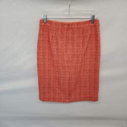 J. Crew Coral Cotton Blend Tweed Lined No. 2 Pencil Skirt WM Size 2 NWT alternative image