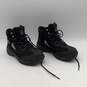 Womens Black Round Toe Ankle Lace Up Motorcycle Biker Boots Size 7 image number 2