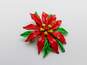 Variety Vintage & Contemporary Poinsettia Holly Holiday Christmas Earrings & Brooches 76.9g image number 8