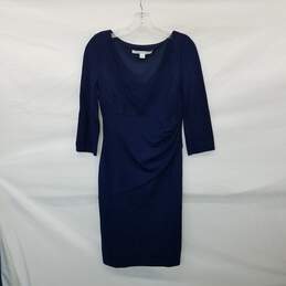 Diane Von Furstenberg Navy Blue Long Sleeved Shift Dress WM Size 6