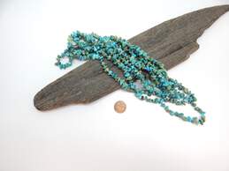 Sally C Treasures SX 925 Rustic Turquoise Hand Knotted Long Necklace 102.5g alternative image