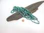 Sally C Treasures SX 925 Rustic Turquoise Hand Knotted Long Necklace 102.5g image number 2
