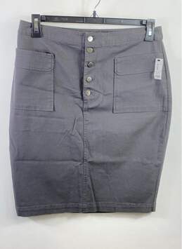 The Limited Women Gray Twill Midi Skirt Sz 12 alternative image