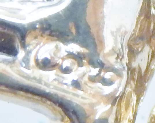 VNTG Coro Icy Rhinestone & Gold Tone Bow Ribbon Pendant Necklace 28.3g image number 4
