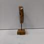 Brown Teak Wood Abstract Sculpture with Resin Embedded Home Decor image number 1
