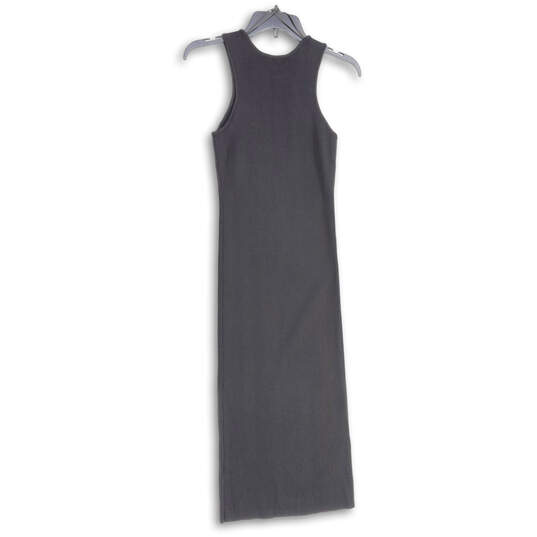 Womens Black Sleeveless Wide Strap Round Neck Midi Tank Dress Size Small image number 2
