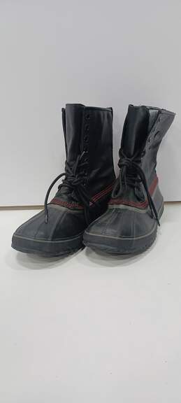 Sorel Men's Black Rubber and Canvas Snow Boots Size 10