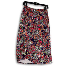 NWT Womens Multicolor Paisley Elastic Waist Pull-On Wrap Skirt Size Small alternative image