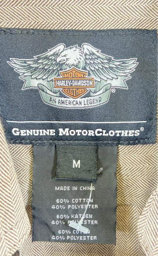 Harley Davidson Men Brown Button Up Shirt M image number 3