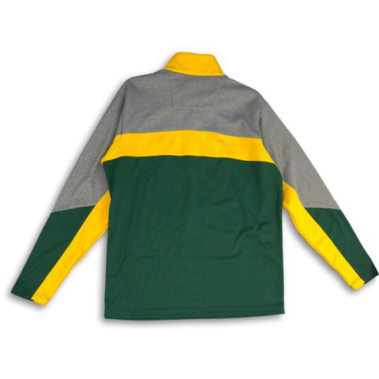 NWT Mens Green Gray Green Bay Packers 1/4 Zip NFL Football Jacket Size Medium image number 2