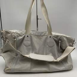 Lululemon Womens White Mesh Double Handle Detachable Strap Duffle Bag