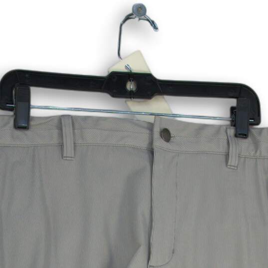 Mens Gray Flat Front Slash Pocket Stretch Golf Chino Shorts Size 38 image number 3