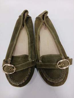 Michael Kors Green Suede Slippers Size 8.5 alternative image