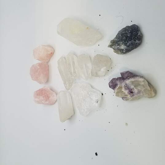 Quartz Rose Quartz Amethyst Crystals & Stone Bundle 12pcs 258.5g image number 1