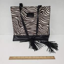 Patricia Nash Genuine Zebra Hair Calf Toscano Medium Tote Bag