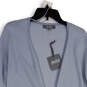 NWT Womens Blue Knitted Pinstripe Open Front Cardigan Sweater Size XS image number 3