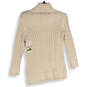 NWT Womens White Gold Knitted Turtle Neck Pullover Sweater Size L Petite image number 2