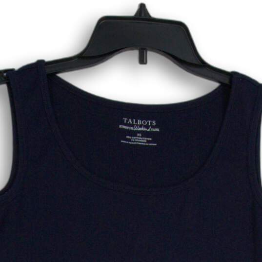 Talbots Womens Navy Blue Scoop Neck Sleeveless Pullover Tank Top Size XS image number 3