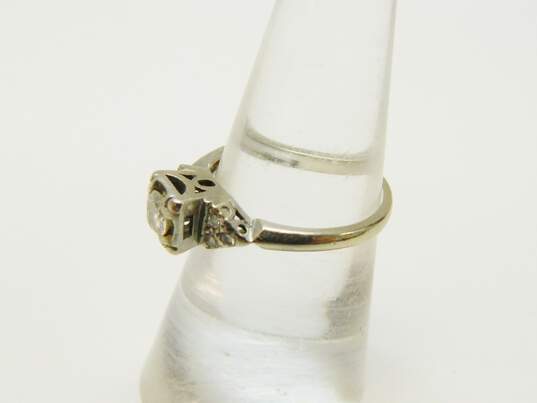 Vintage 14K White Gold 0.37 CTTW Diamond Wedding Ring 2.4g image number 2