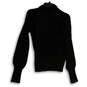 NWT Womens Black V-Neck Ribbed Knit Stretch Pullover Sweater Size XS image number 2