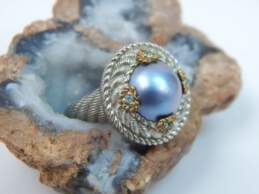 Judith Ripka Sterling Silver Blue Pearl & Topaz Ring 1g alternative image