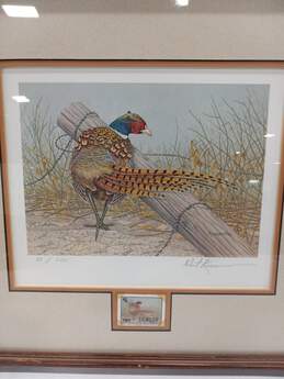 R. Kusserow Signed Artwork # 38/500 Bird Near Barbwire Post alternative image