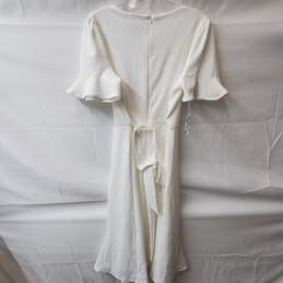 DKNY White Belted Shift Dress Size 10 alternative image