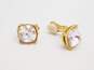 Vintage Kenneth Jay Lane Icy Rhinestone & Gold Tone Clip-On Earrings 7.1g image number 4