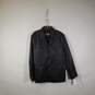 Mens Long Sleeve Notch Lapel Button Front Leather Suit Jacket Size Large image number 1