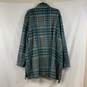 Women's Teal Check Maurices Fuzzy Duster Cardigan, Sz. 3X image number 2