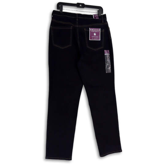 NWT Womens Blue Denim Dark Wash Stretch Tapered Leg Skinny Jeans Size 14 image number 2