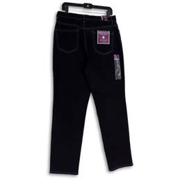 NWT Womens Blue Denim Dark Wash Stretch Tapered Leg Skinny Jeans Size 14 alternative image