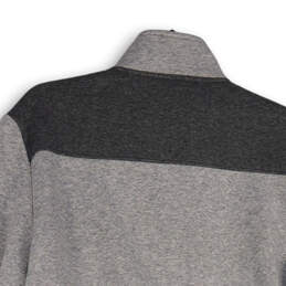 Womens Gray Mock Neck Pockets Long Sleeve Full-Zip Jackets Size Medium alternative image