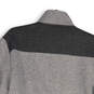 Womens Gray Mock Neck Pockets Long Sleeve Full-Zip Jackets Size Medium image number 2