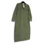 NWT Womens Green Long Sleeve Collared Pockets Long Shirt Dress Size Small image number 3