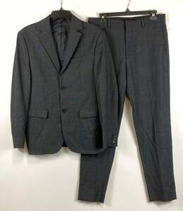 COS Mens Gray Single Breasted Coat And Straight Leg Pant 2 Piece Suit Size 46