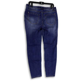 Womens Blue Denim Medium Wash Distressed Pockets Skinny Leg Jeans Size 10 alternative image