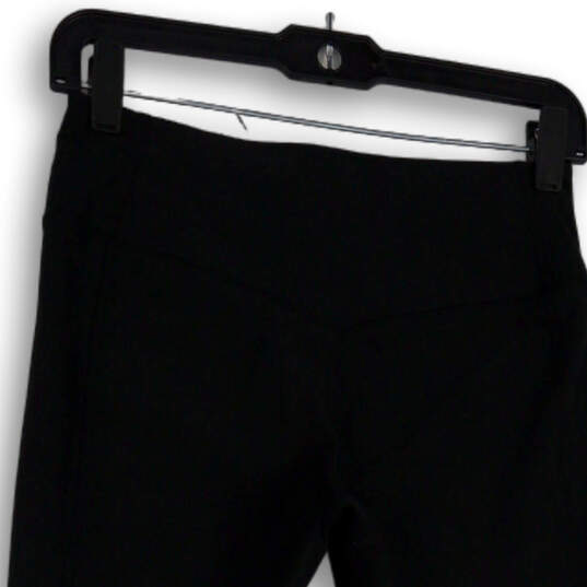 Womens Black Regular Fit Elastic Waist Cropped Leggings Size S image number 4
