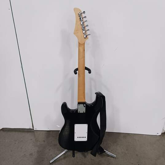 BC Black Electric Stratocaster Guitar with Shoulder Strap image number 3