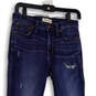 Womens Blue Distressed Denim Medium Wash Stretch Skinny Leg Jeans Size 27 image number 2
