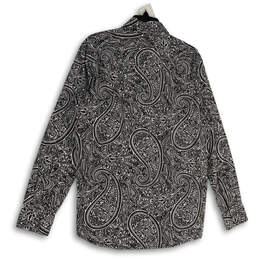 NWT Mens Black White Paisley Long Sleeve Callard Button-Up Shirt Size Large alternative image