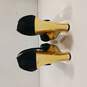 Women's Black Suede & Gold Wedge Platform Heels Size 8.5M image number 3