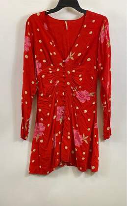 Free People Women's Red FloralDress - Size SM