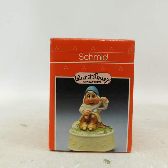 Vintage Schmid Walt Disney Characters Rotating Music Box Doc Grumpy Sleepy IOB image number 4